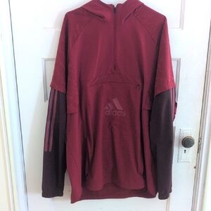 Adidas Maroon and Burgundy Hoodie